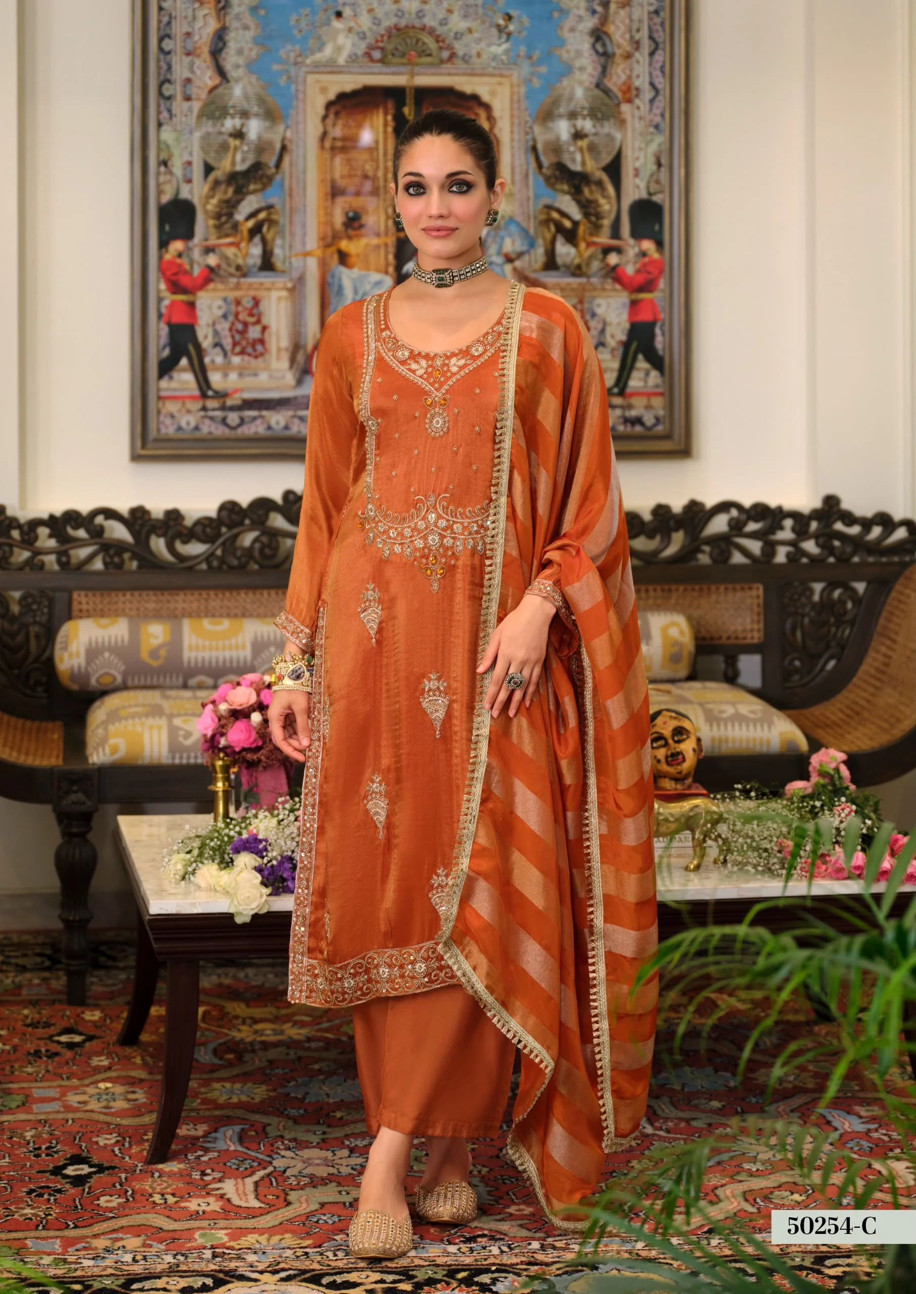Pure Viscose Simar Embroidery Suit 3