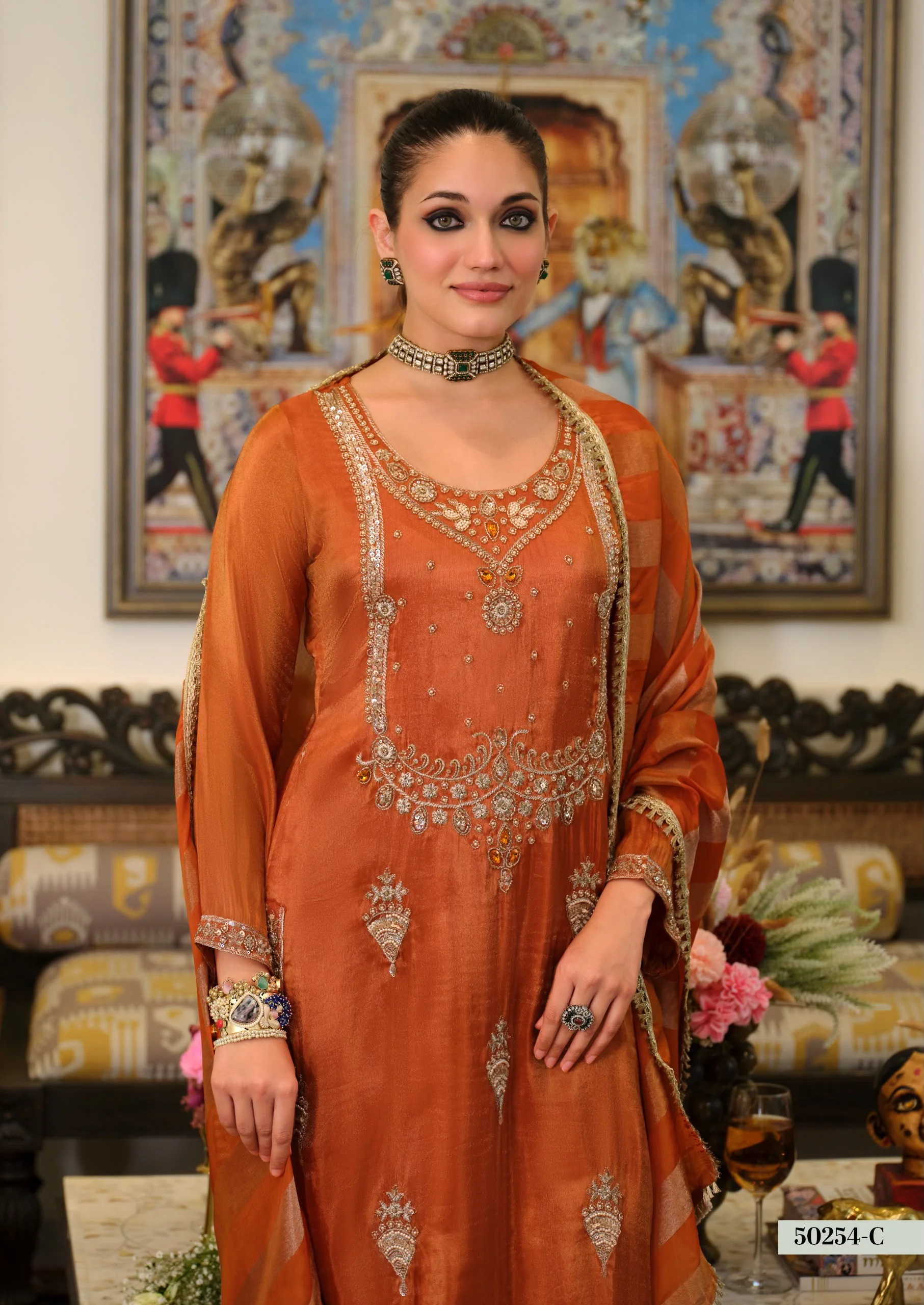 Pure Viscose Simar Embroidery Suit 4