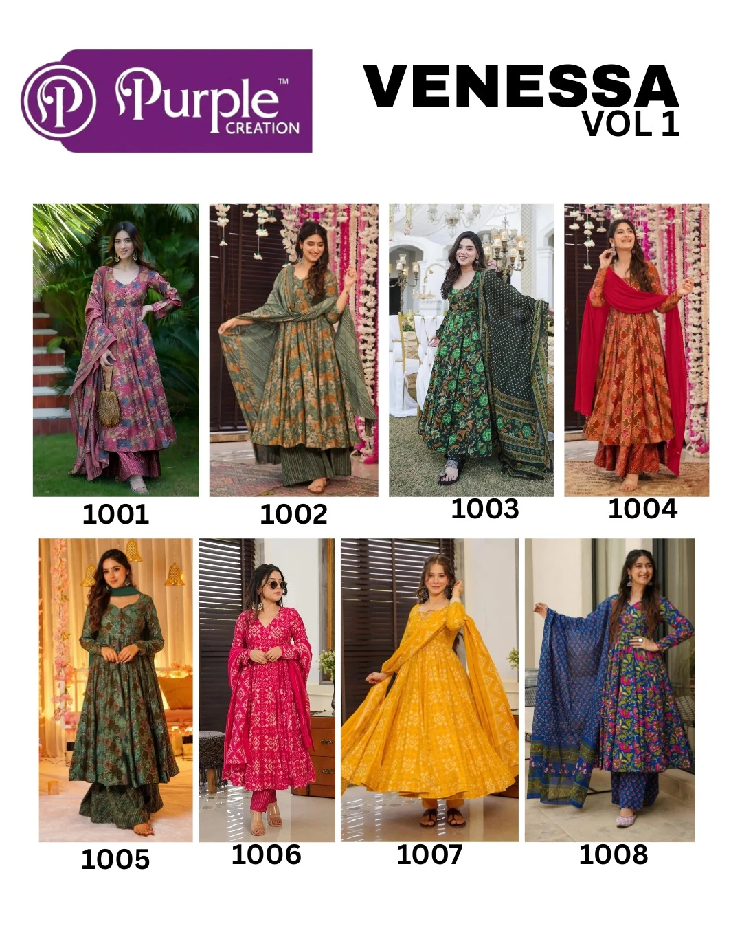 Purple Creation Venessa Vol 1 Pure Maslin Readymade Suit With Heavy Digital Print 10