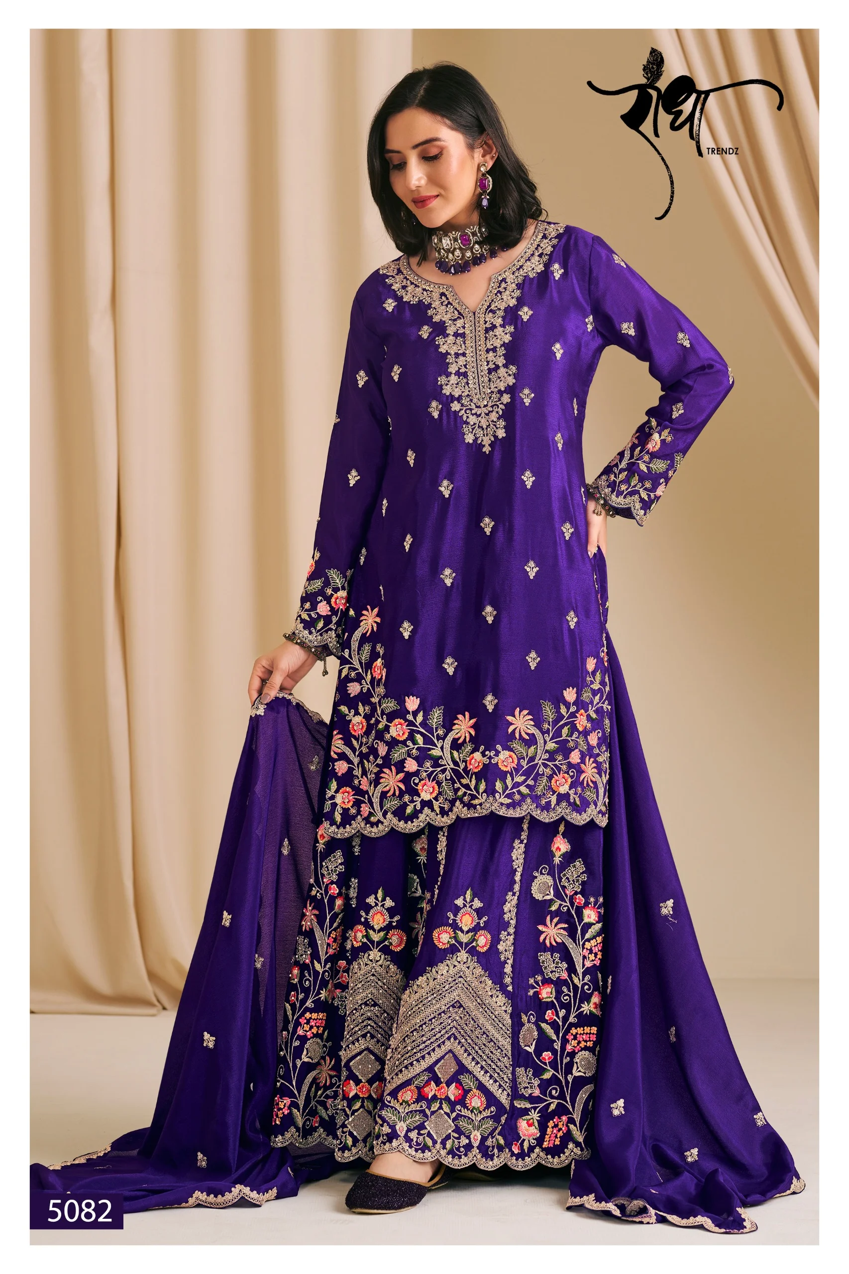 Radha Trendz Karwa Special Edition Heavy Premium Chinon Suit With Embroidery And Diamond Work 3