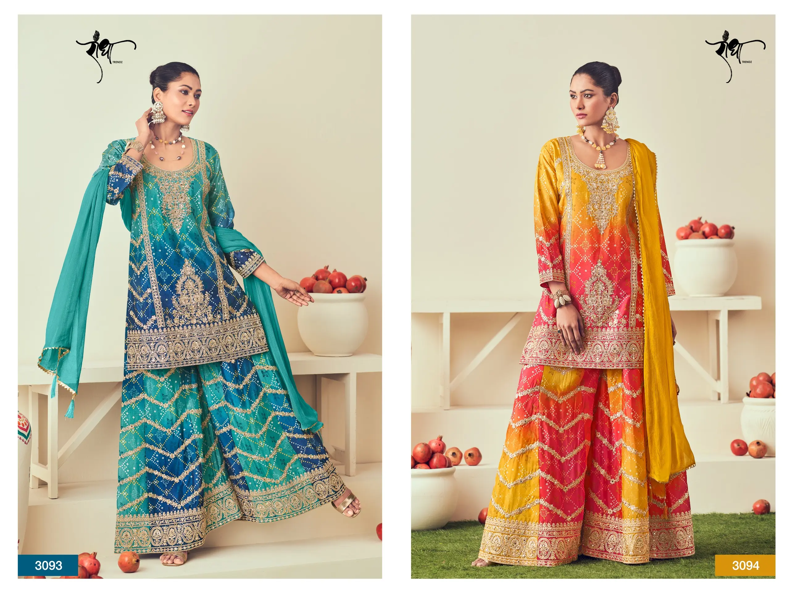 Radha Trendz Rangmahal Heavy Premium Chinon Suit With Embroidery Mirror And Jarkan Work 1