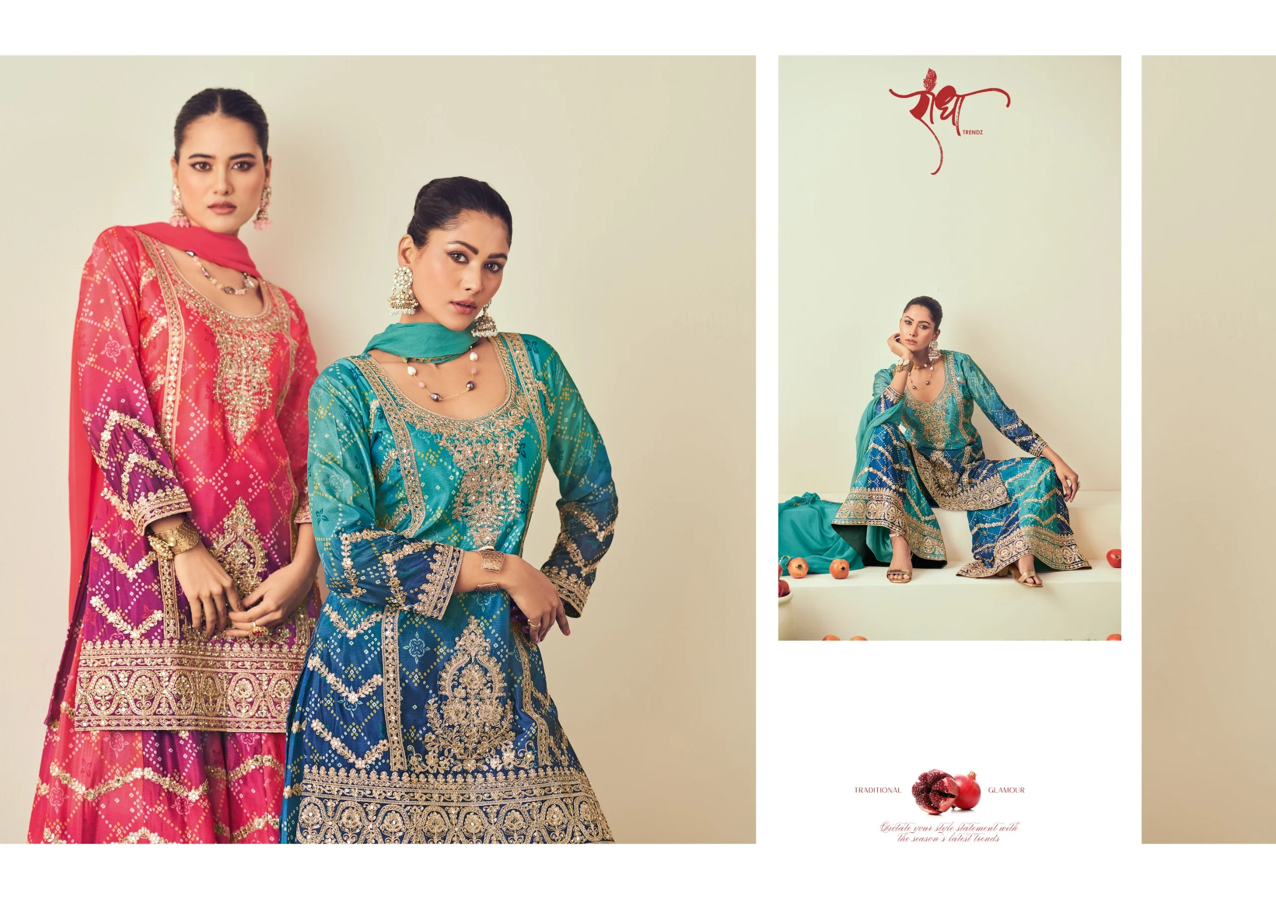 Radha Trendz Rangmahal Heavy Premium Chinon Suit With Embroidery Mirror And Jarkan Work 6
