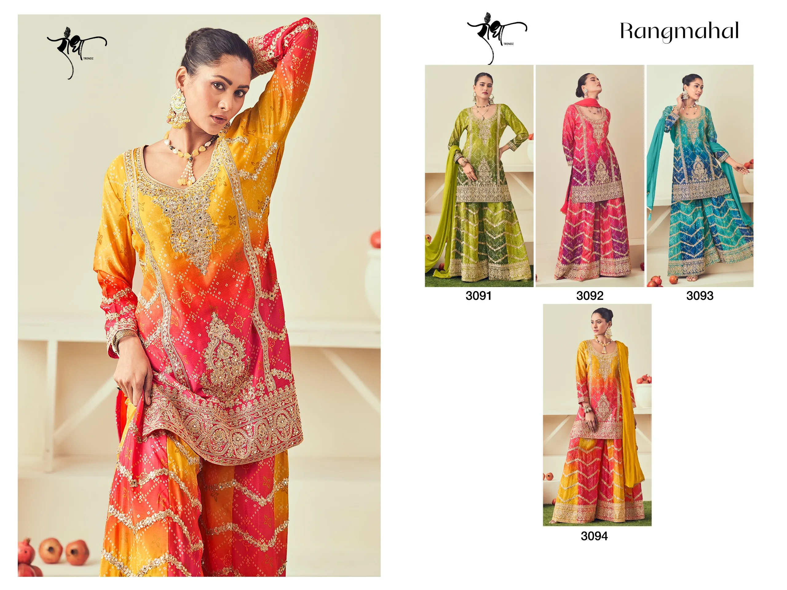 Radha Trendz Rangmahal Heavy Premium Chinon Suit With Embroidery Mirror And Jarkan Work 7