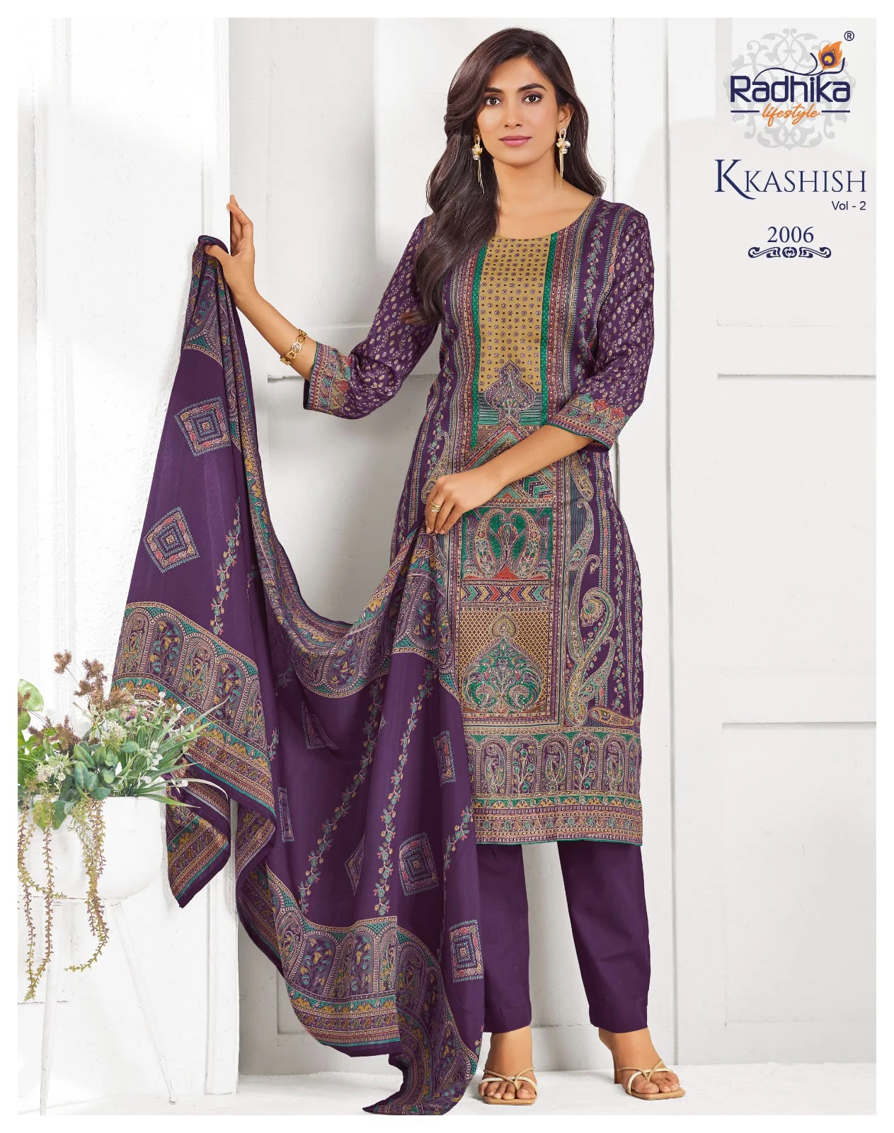 Radhika Life Style Kkashish Vol-2 Jam Foil Print Suit 8