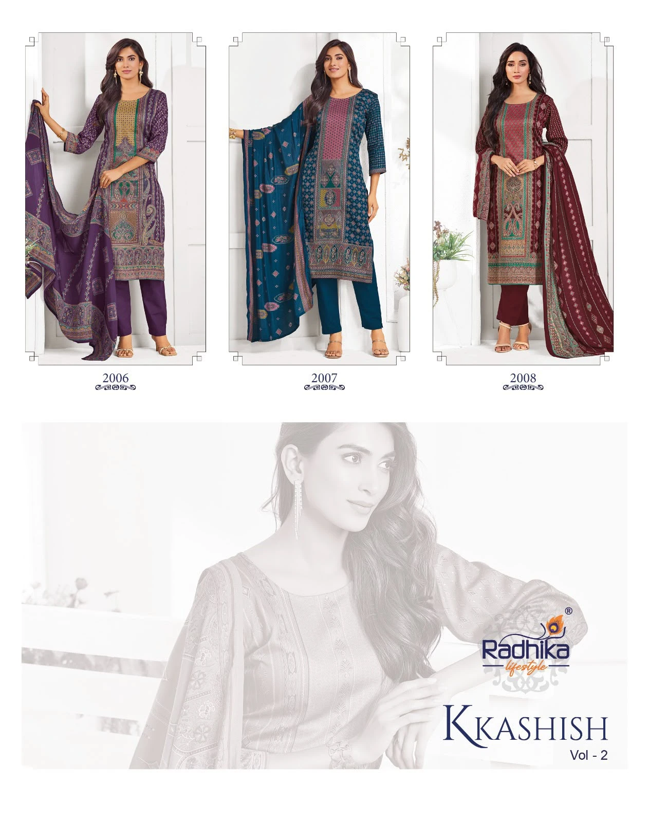 Radhika Life Style Kkashish Vol-2 Jam Foil Print Suit 9