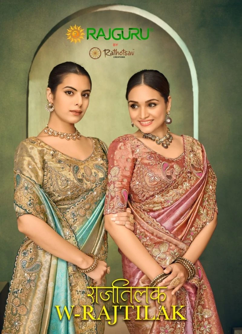 Rajguru Rajtilak Viscose Embroidery And Sequence Work Designer Saree 1