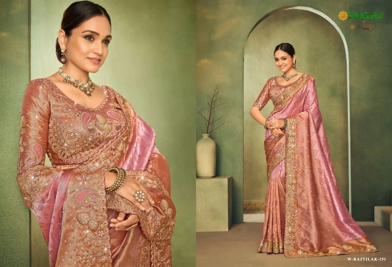 Rajguru Rajtilak Viscose Embroidery And Sequence Work Designer Saree 2