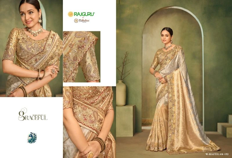 Rajguru Rajtilak Viscose Embroidery And Sequence Work Designer Saree 4