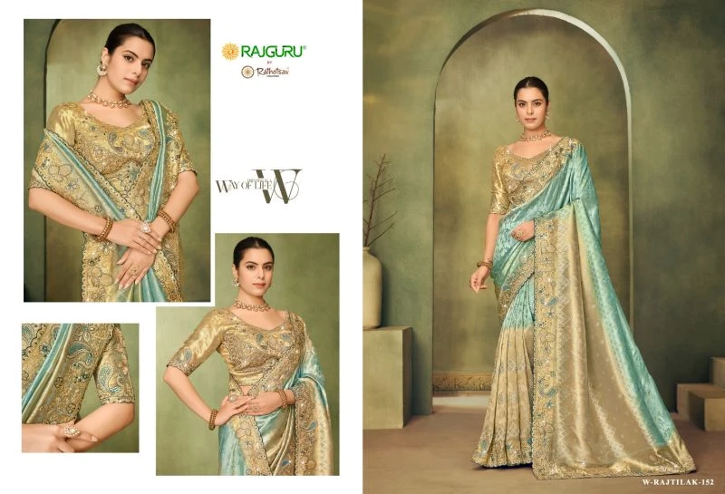 Rajguru Rajtilak Viscose Embroidery And Sequence Work Designer Saree 5