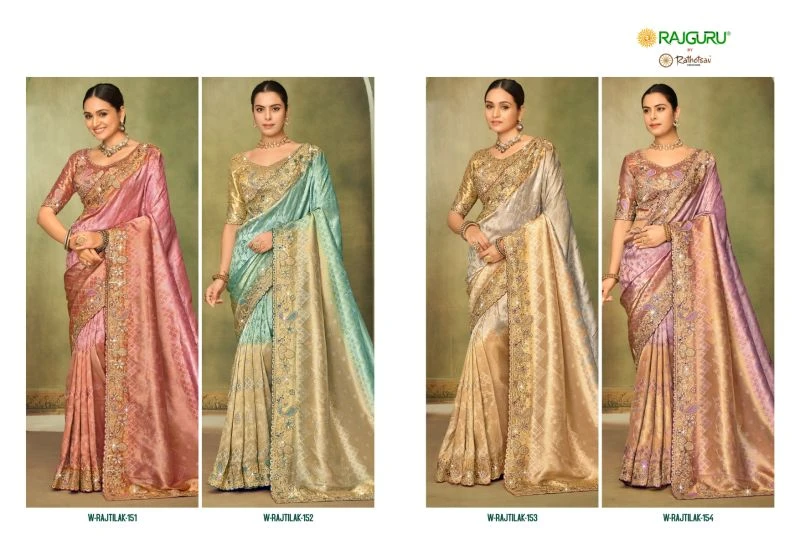 Rajguru Rajtilak Viscose Embroidery And Sequence Work Designer Saree 6