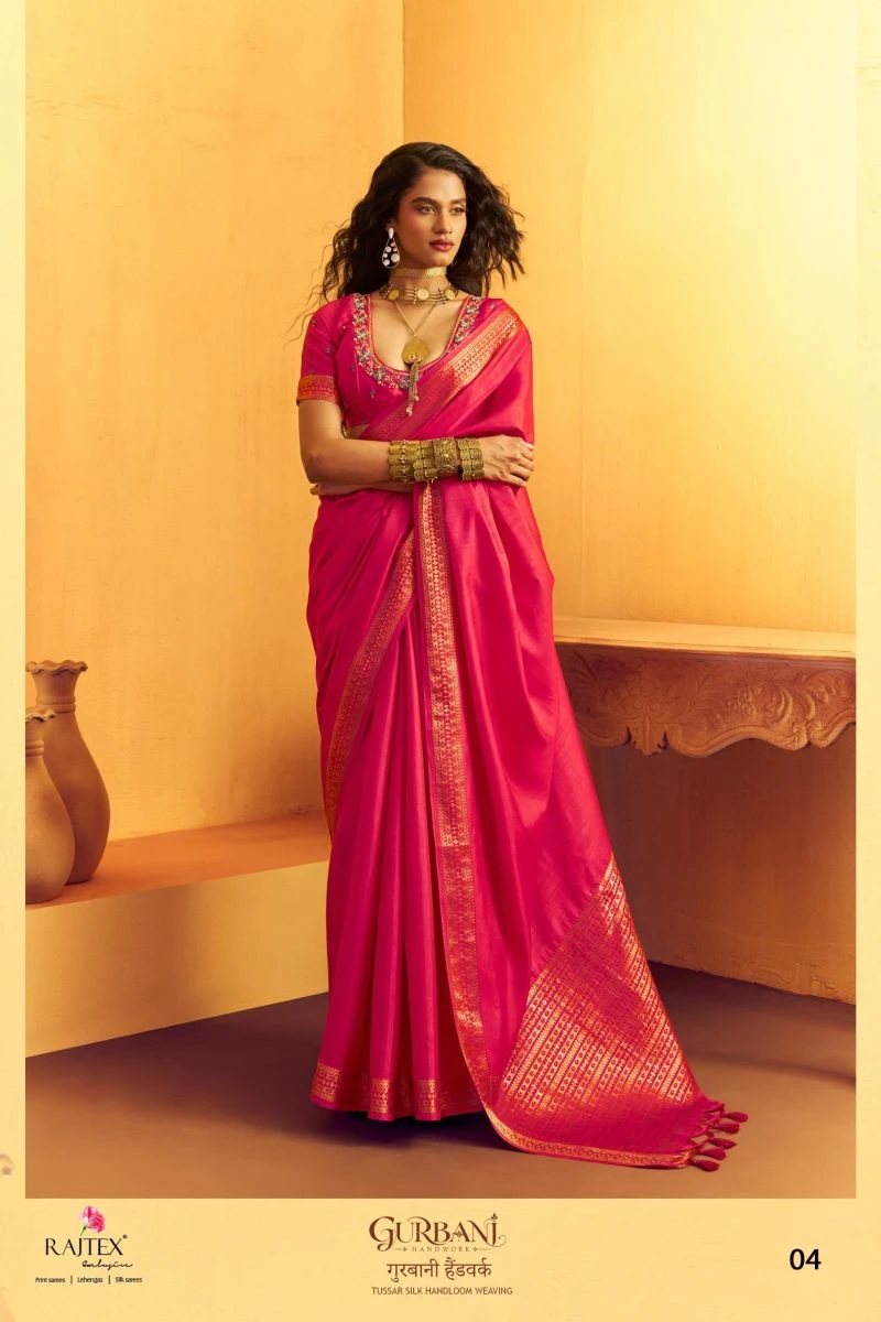 Rajtex Gurbani Tussar Silk Handloom Weaving Saree Collection 11