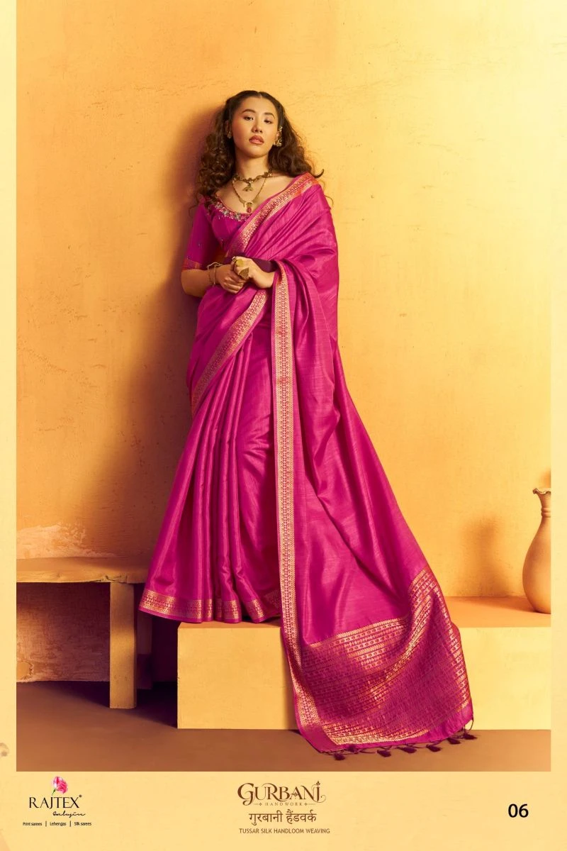 Rajtex Gurbani Tussar Silk Handloom Weaving Saree Collection 2