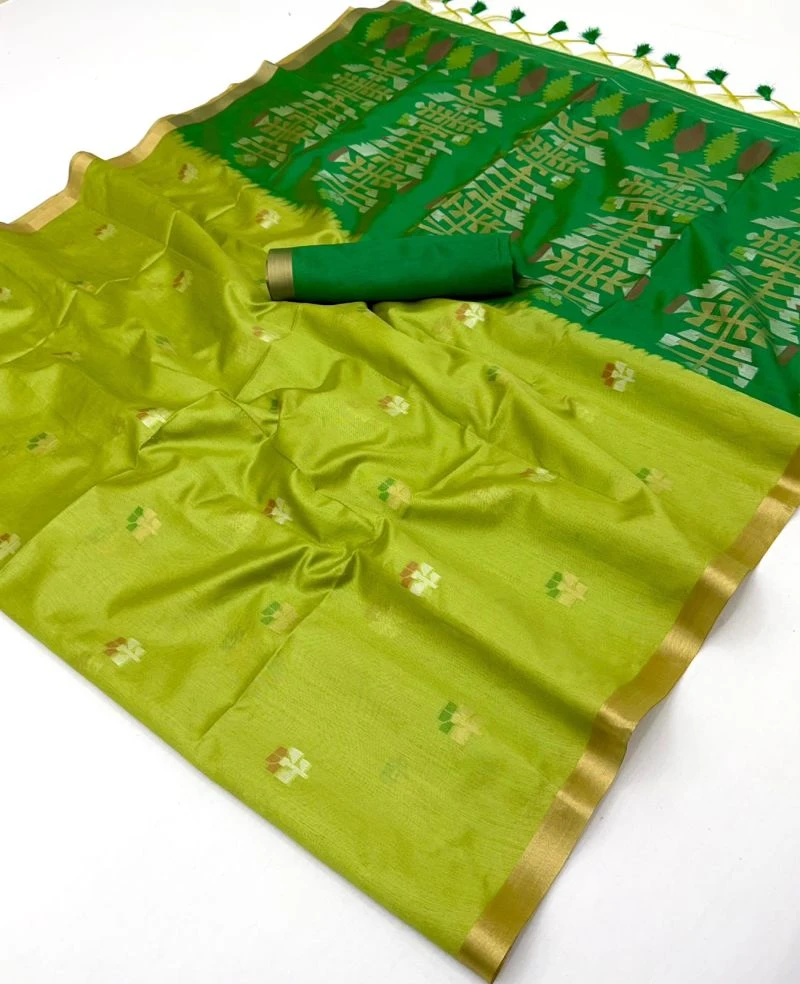 Rajtex Kanoi Paithani Tusser Silk Handloom Weaving Saree Collection 15