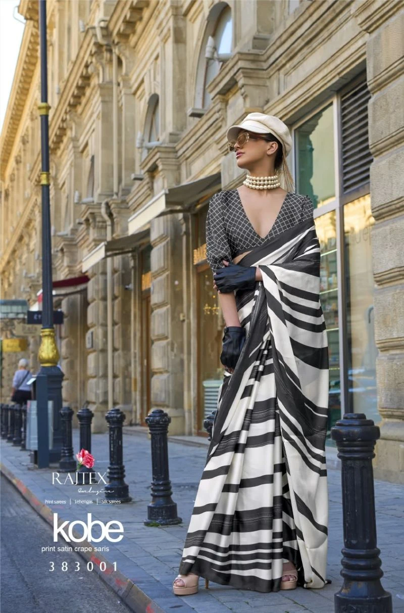 Rajtex Kobe Nx Satin Crepe Modern Printed Saree Collection 1