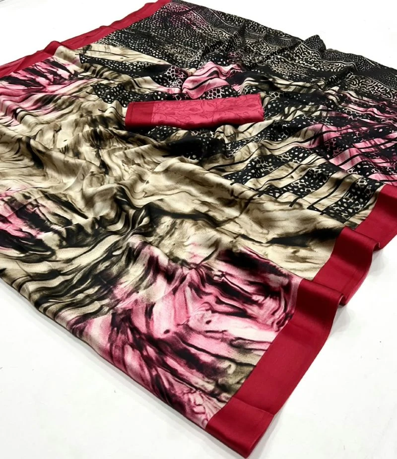 Rajtex Kobe Nx Satin Crepe Modern Printed Saree Collection 10