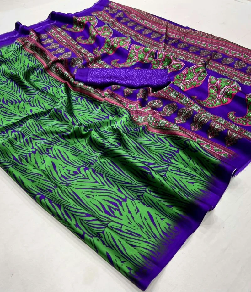 Rajtex Kobe Nx Satin Crepe Modern Printed Saree Collection 11