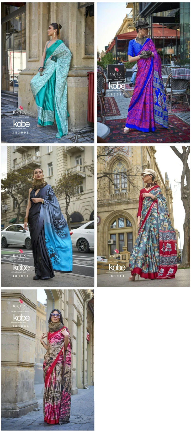 Rajtex Kobe Nx Satin Crepe Modern Printed Saree Collection 12