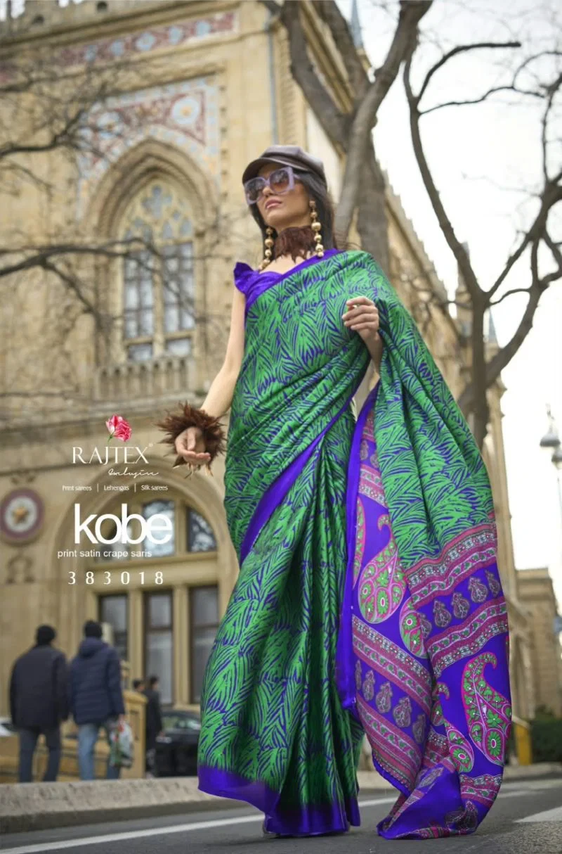 Rajtex Kobe Nx Satin Crepe Modern Printed Saree Collection 13