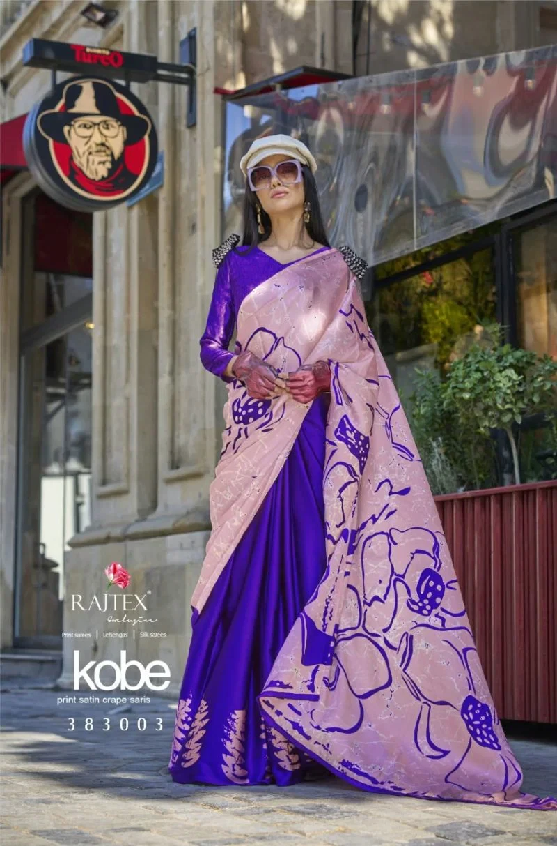Rajtex Kobe Nx Satin Crepe Modern Printed Saree Collection 15
