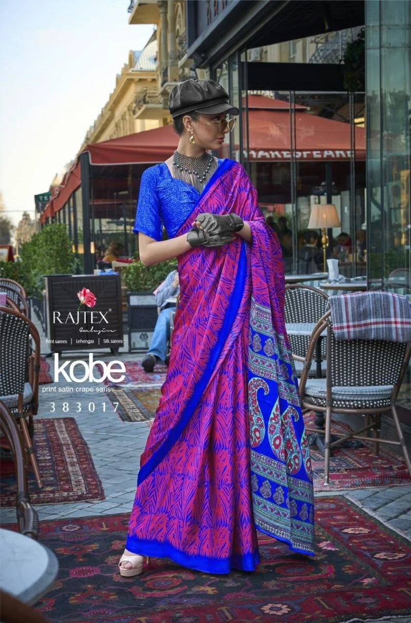 Rajtex Kobe Nx Satin Crepe Modern Printed Saree Collection 18