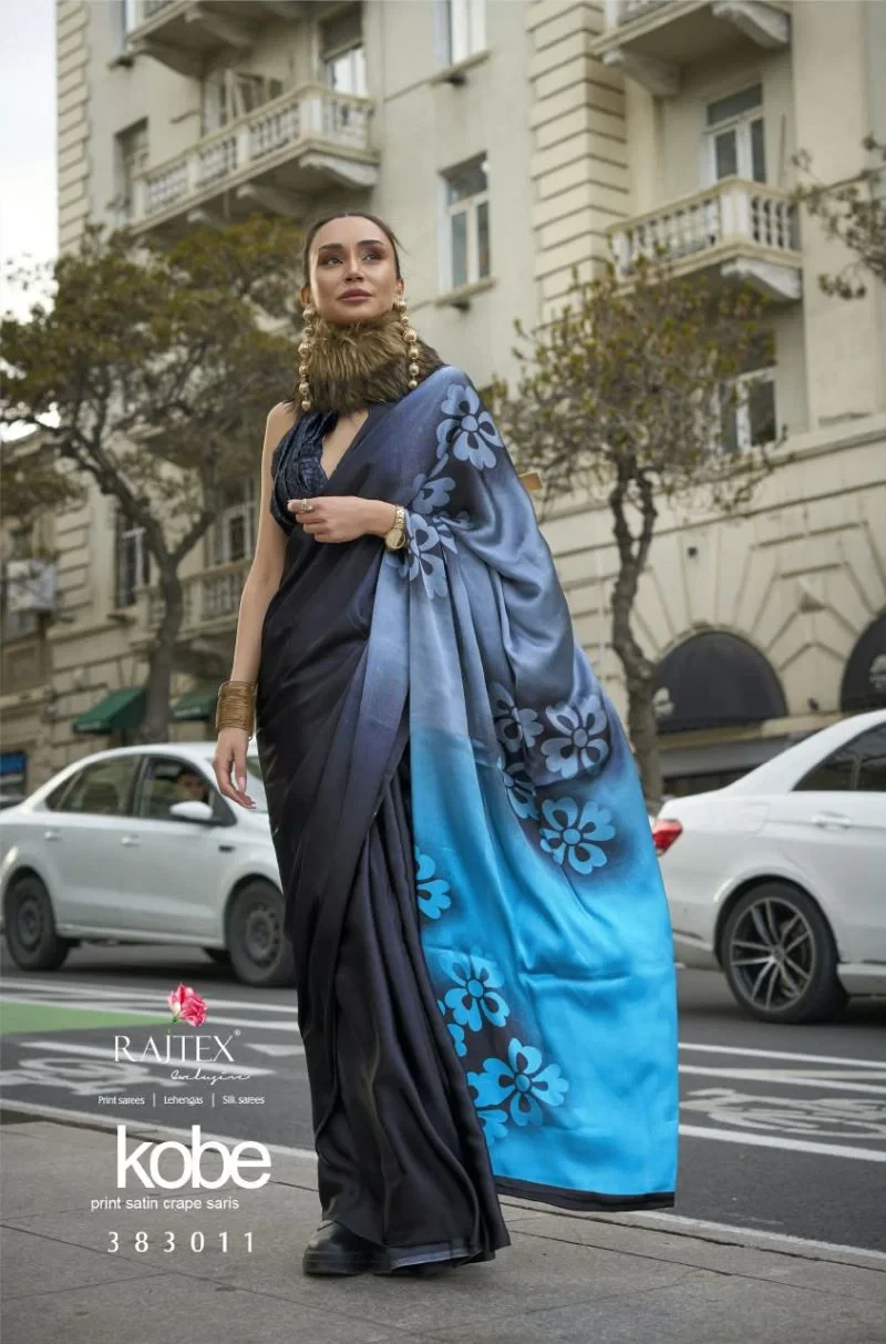 Rajtex Kobe Nx Satin Crepe Modern Printed Saree Collection 19