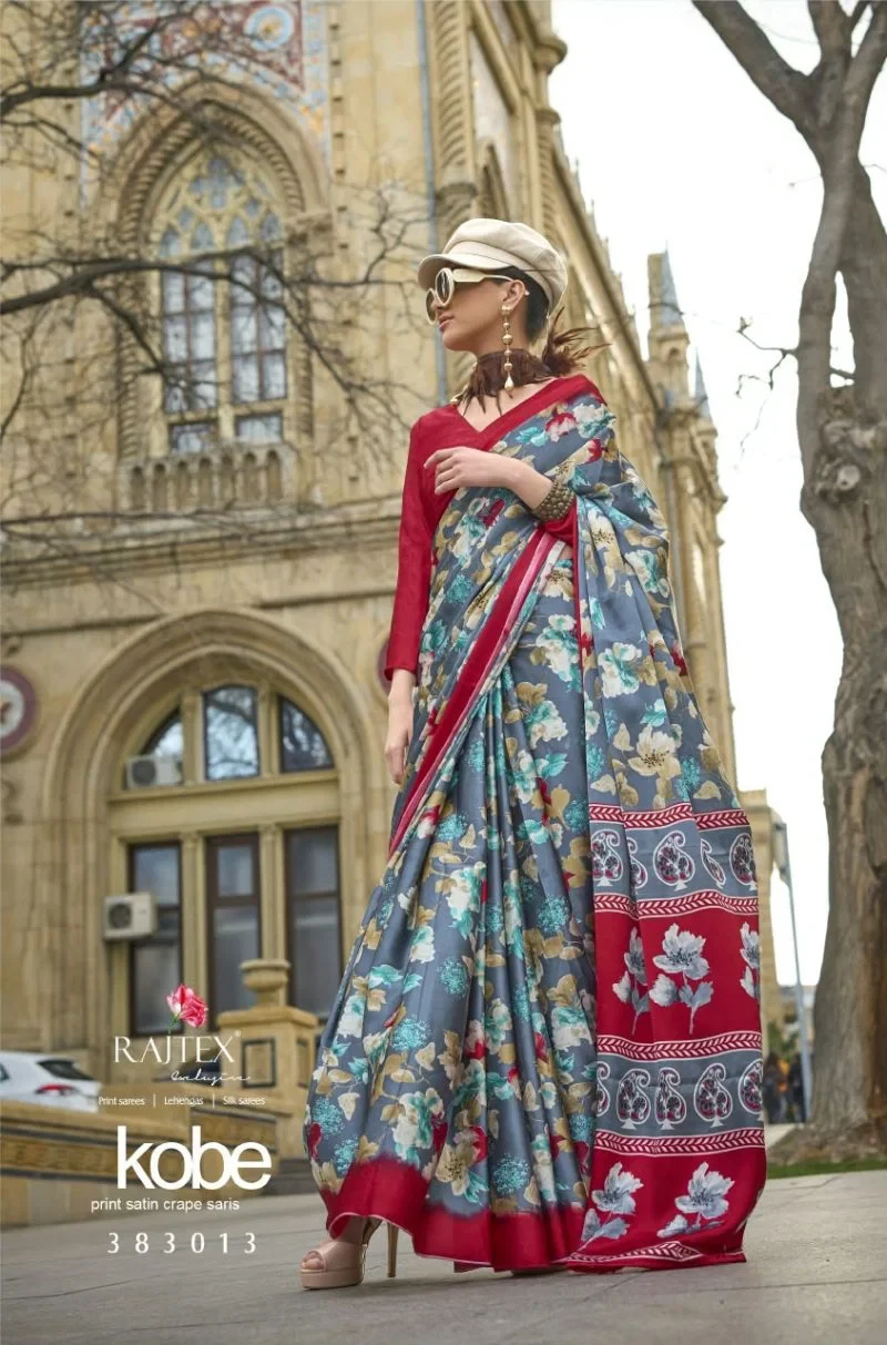 Rajtex Kobe Nx Satin Crepe Modern Printed Saree Collection 20