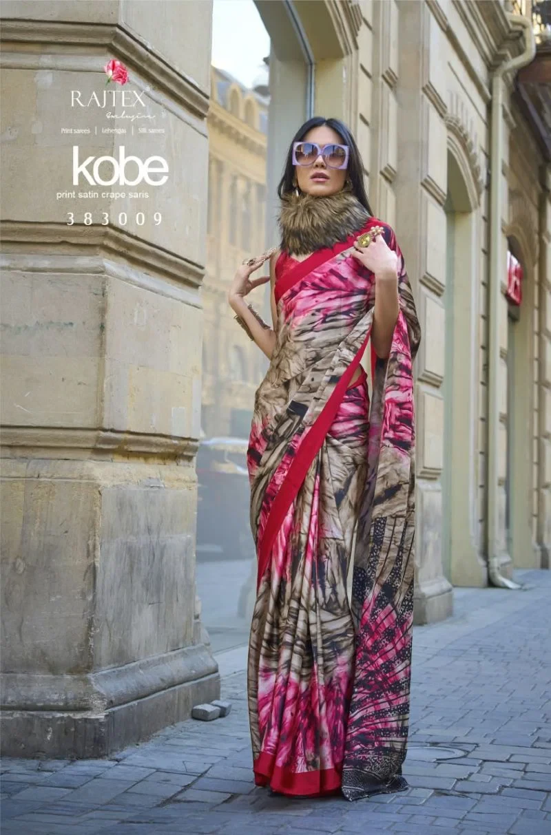 Rajtex Kobe Nx Satin Crepe Modern Printed Saree Collection 21