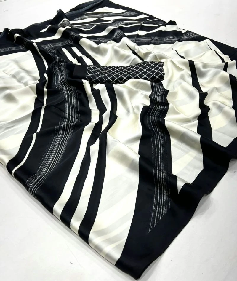 Rajtex Kobe Nx Satin Crepe Modern Printed Saree Collection 6