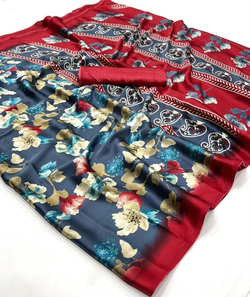 Rajtex Kobe Nx Satin Crepe Modern Printed Saree Collection 9
