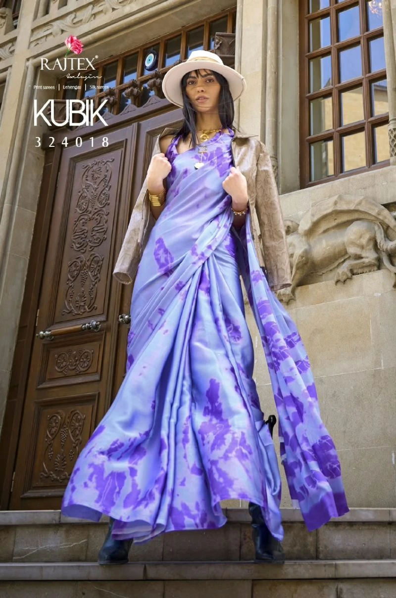 Rajtex Kubik Nx Satin Crepe Printed Fancy Saree Collection 3