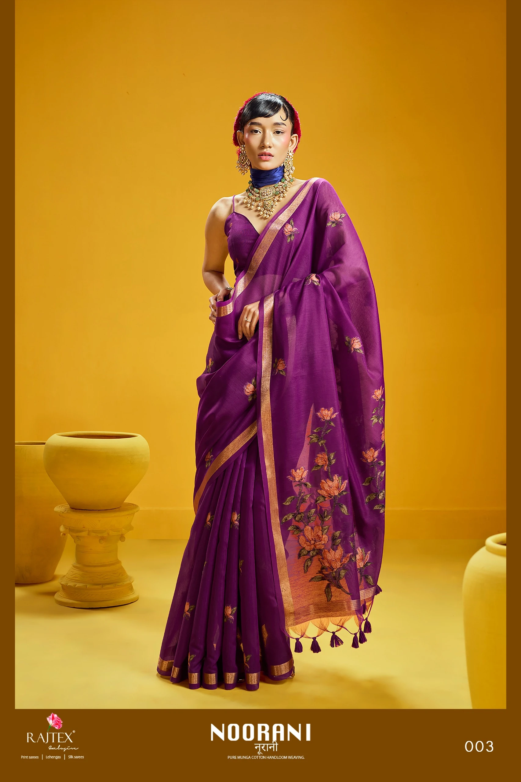 Rajtex Noorani Pure Munga Cotton Handloom Saree 5