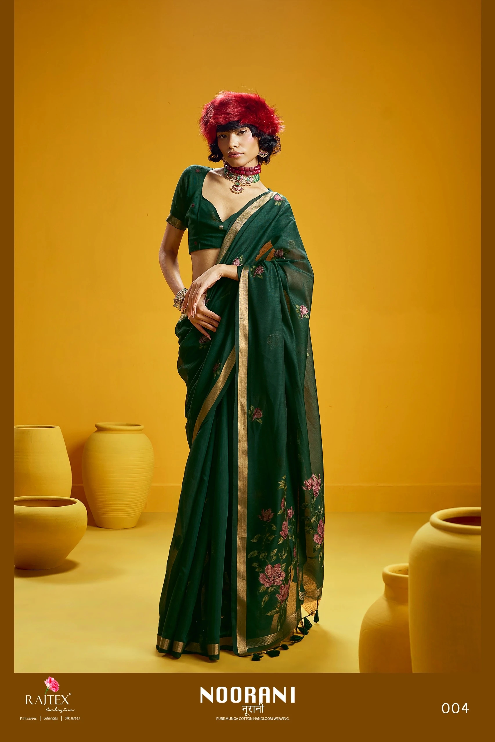 Rajtex Noorani Pure Munga Cotton Handloom Saree 7