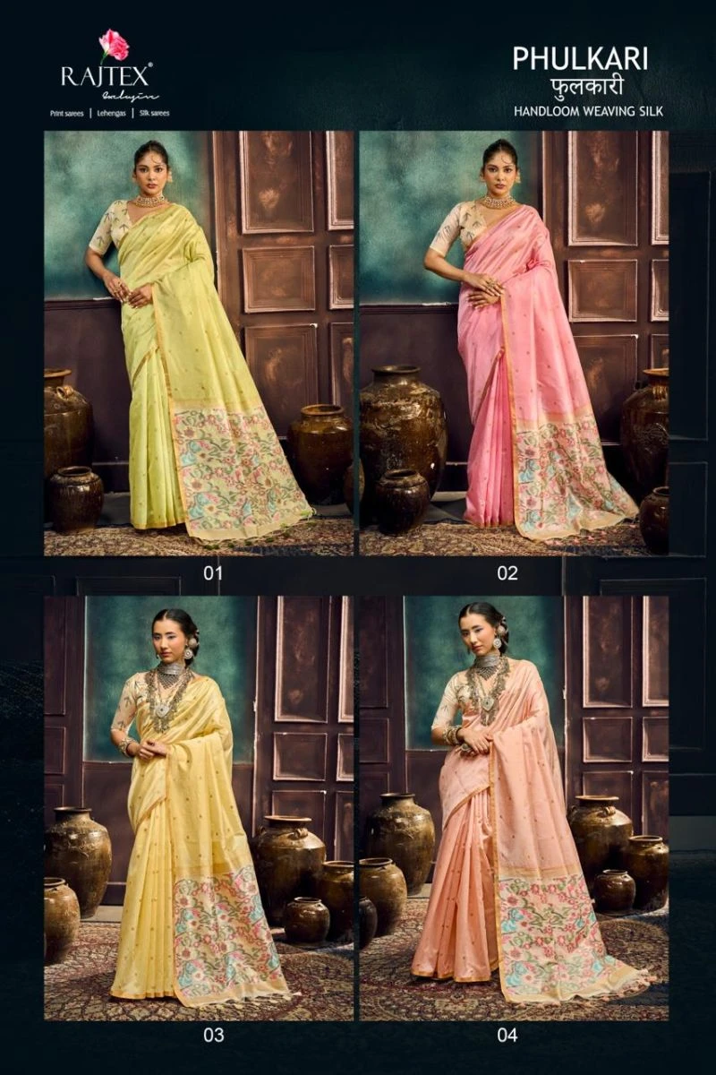 Rajtex Phulkari Handloom Weaving Silk Saree Collection 10