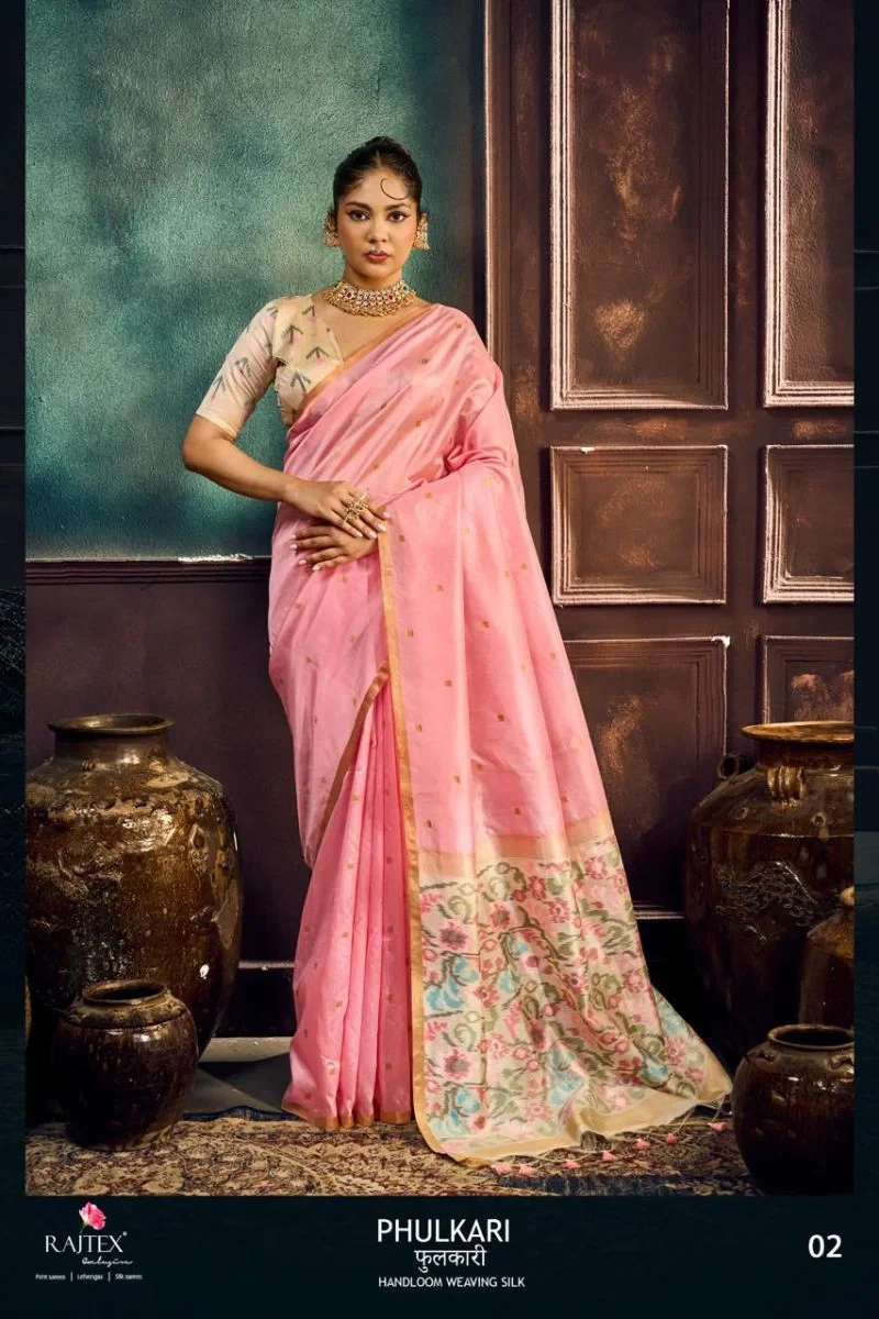 Rajtex Phulkari Handloom Weaving Silk Saree Collection 2