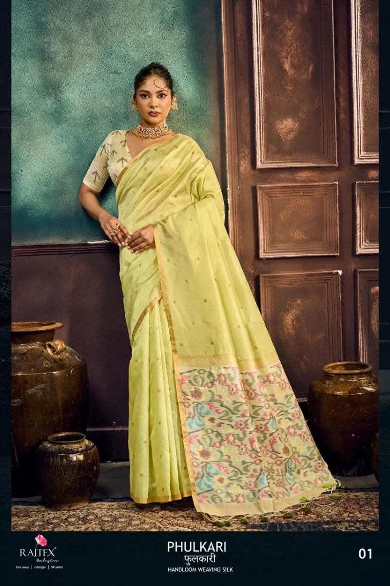 Rajtex Phulkari Handloom Weaving Silk Saree Collection 3