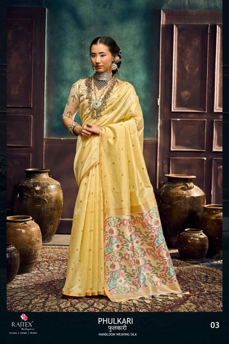 Rajtex Phulkari Handloom Weaving Silk Saree Collection 4