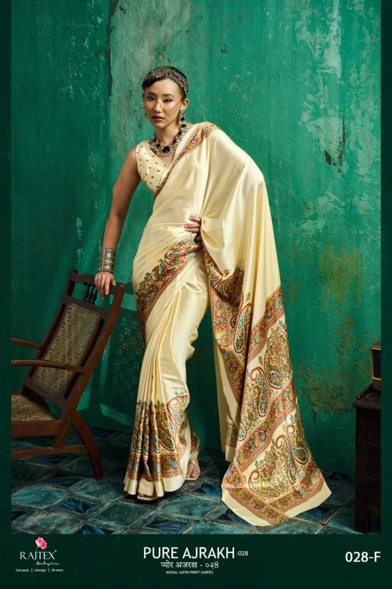 Rajtex Pure Ajrakh 028 Modal Satin Ajrakh Printed Saree Collection 6