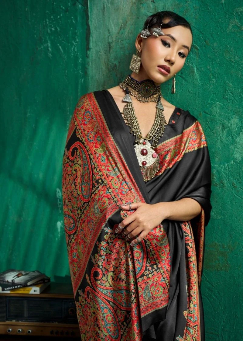 Rajtex Pure Ajrakh 028 Modal Satin Ajrakh Printed Saree Collection 9