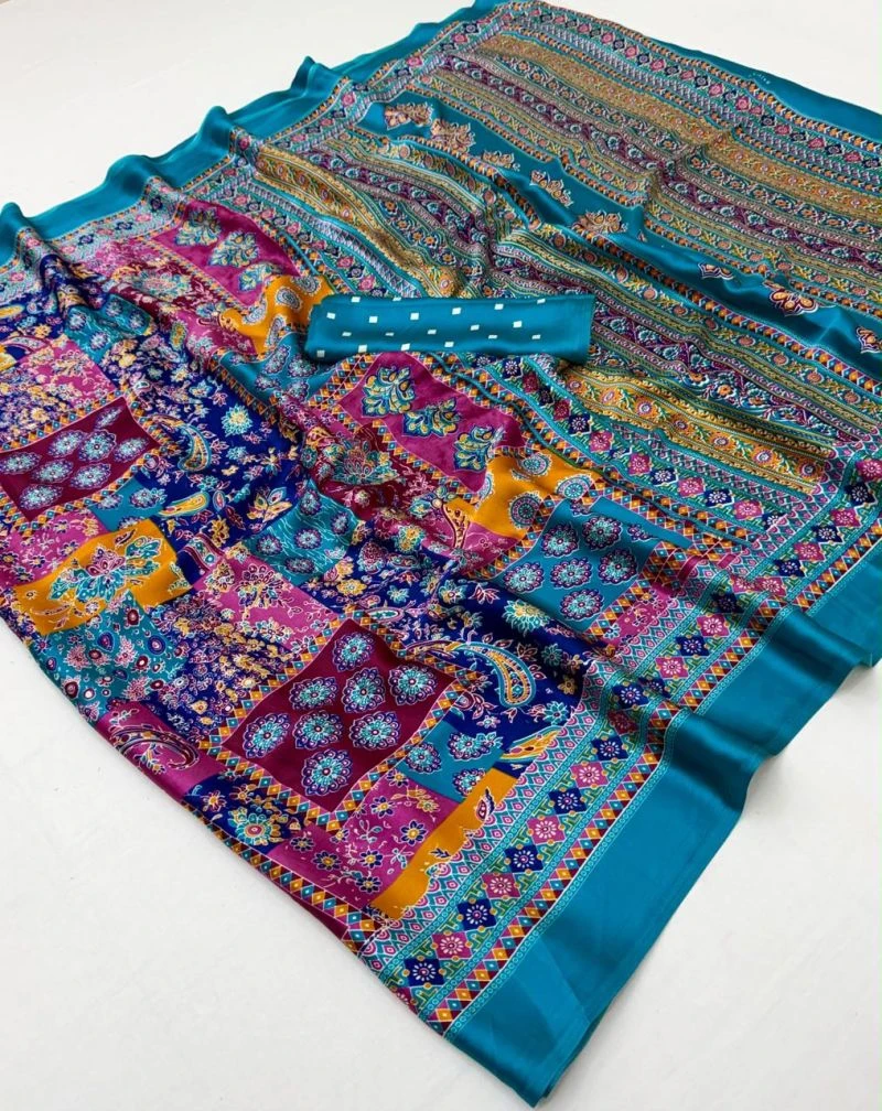 Rajtex Pure Ajrakh 063 Modal Satin Ajrakh Printed Saree Collection 9