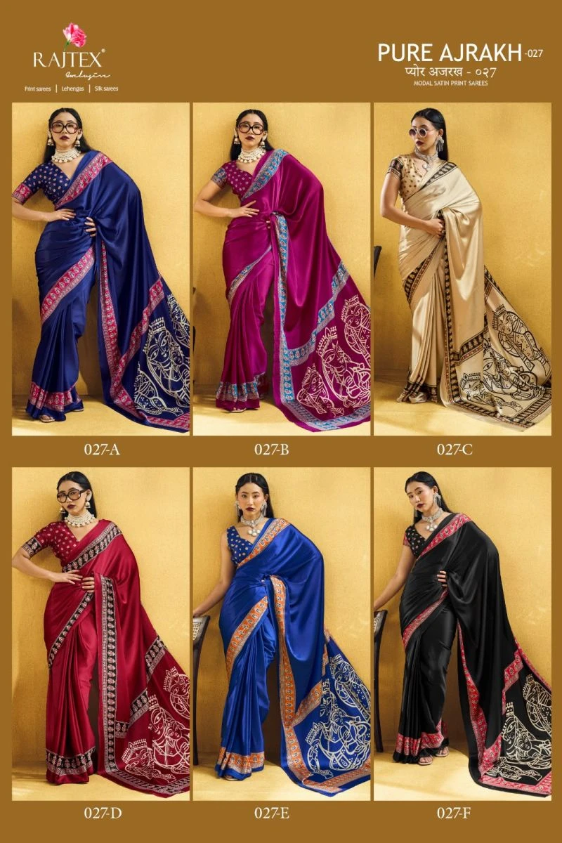 Rajtex Pure Ajrakh 27 Modal Satin Ajrakh Printed Saree 3