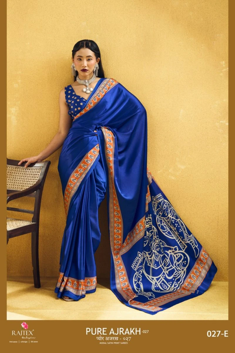 Rajtex Pure Ajrakh 27 Modal Satin Ajrakh Printed Saree 4