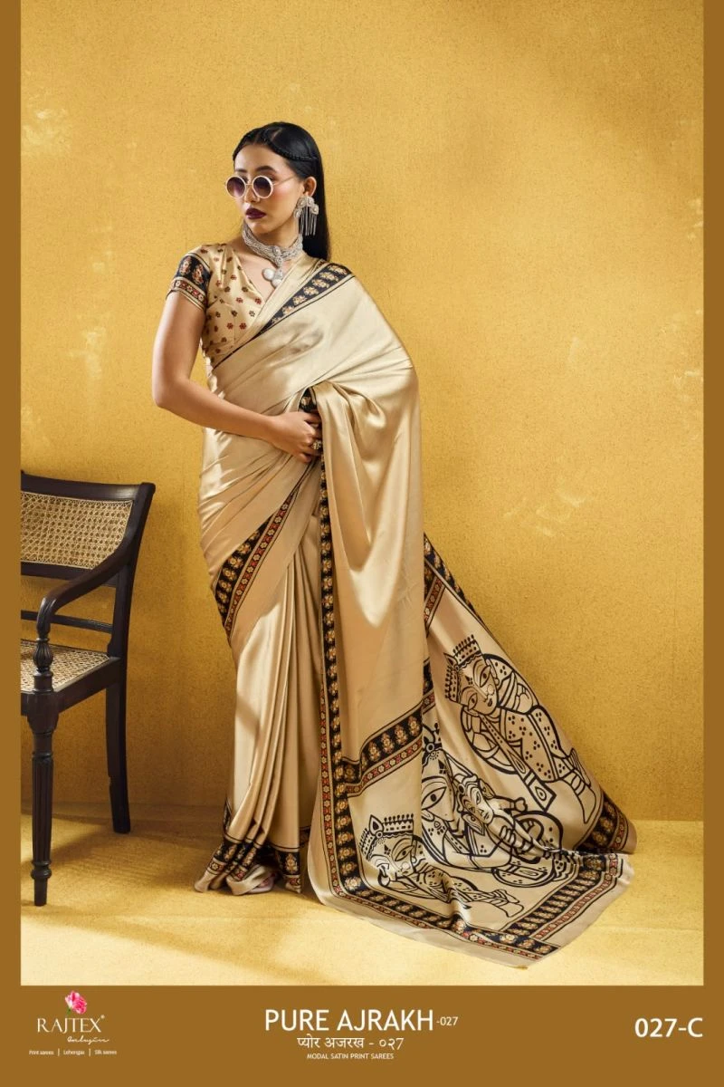 Rajtex Pure Ajrakh 27 Modal Satin Ajrakh Printed Saree 5