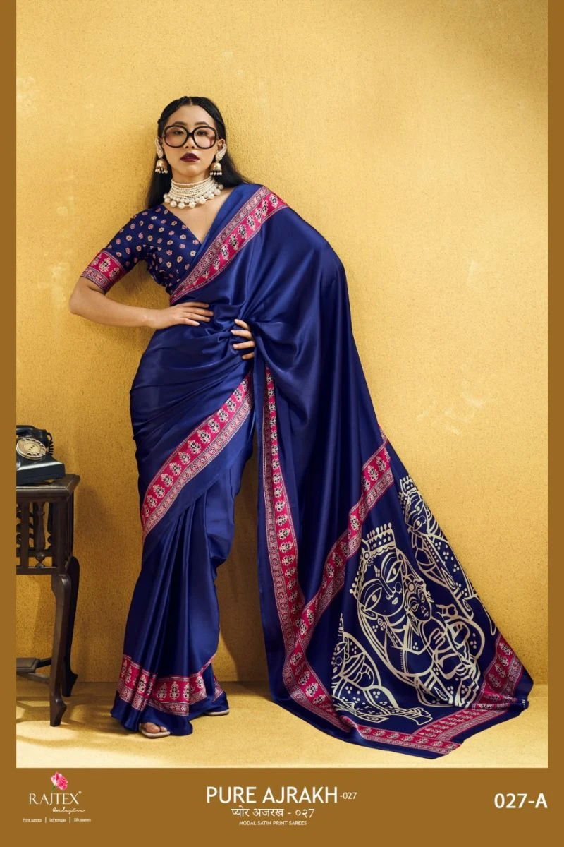 Rajtex Pure Ajrakh 27 Modal Satin Ajrakh Printed Saree 7