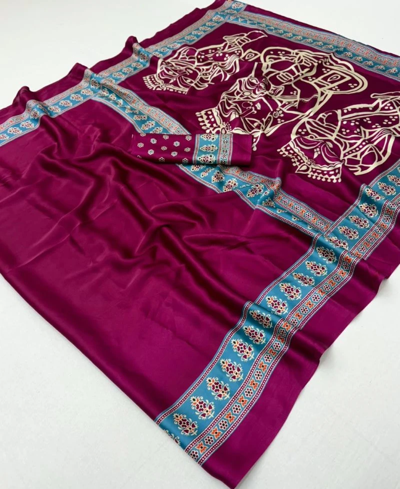 Rajtex Pure Ajrakh 27 Modal Satin Ajrakh Printed Saree 9