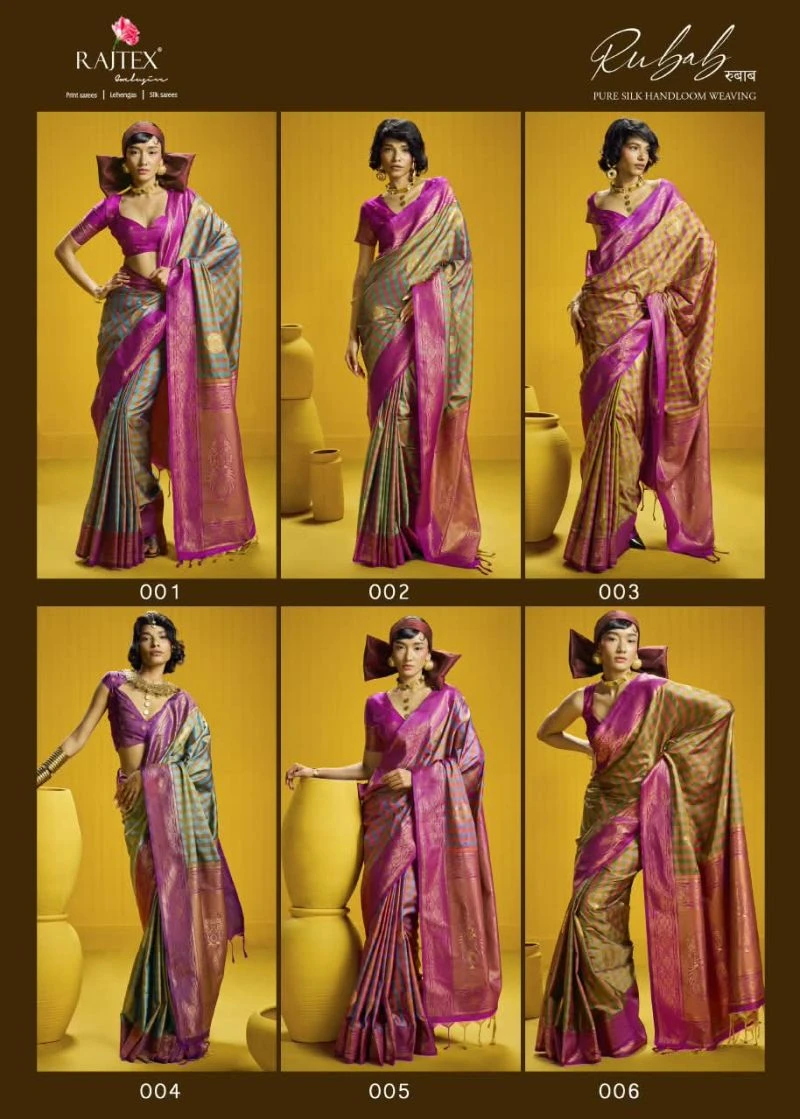 Rajtex Rubab Pure Silk Handloom Weaving Saree Collection 10