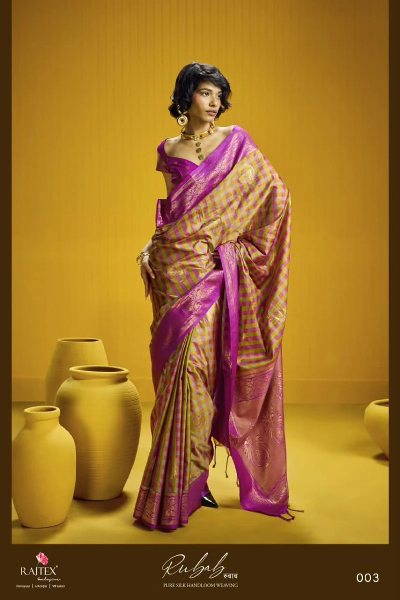 Rajtex Rubab Pure Silk Handloom Weaving Saree Collection 3