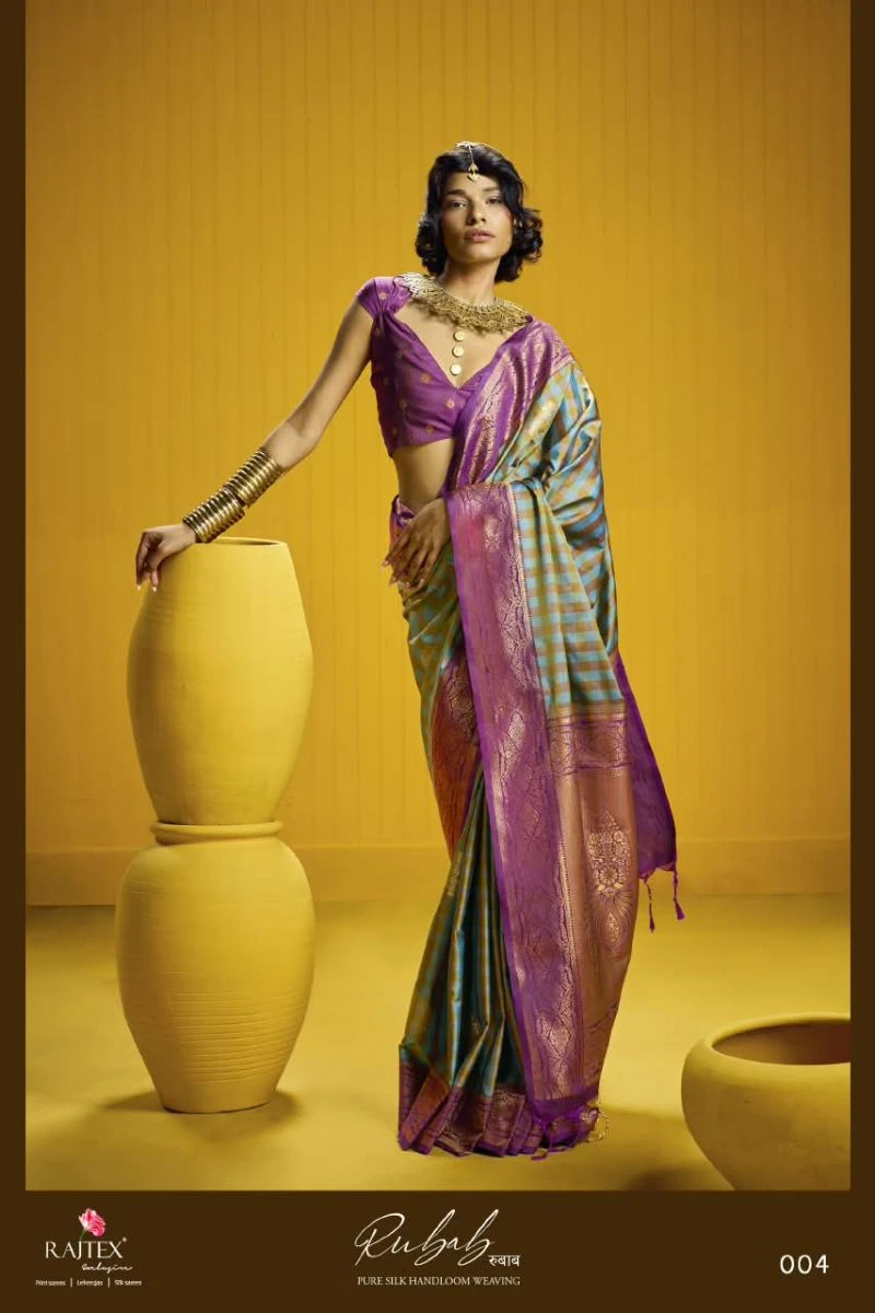 Rajtex Rubab Pure Silk Handloom Weaving Saree Collection 5