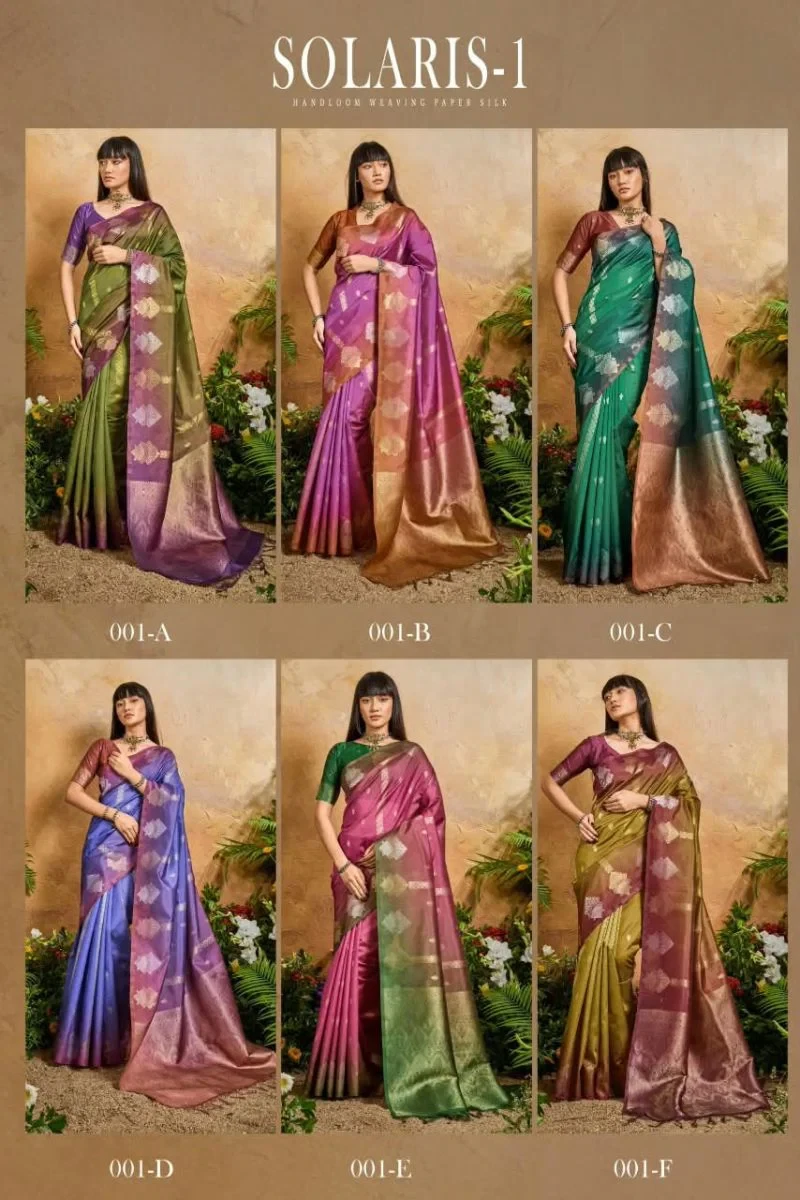 Rajtex Solaris Vol 1 Handloom Weaving Paper Silk Saree Collection 3