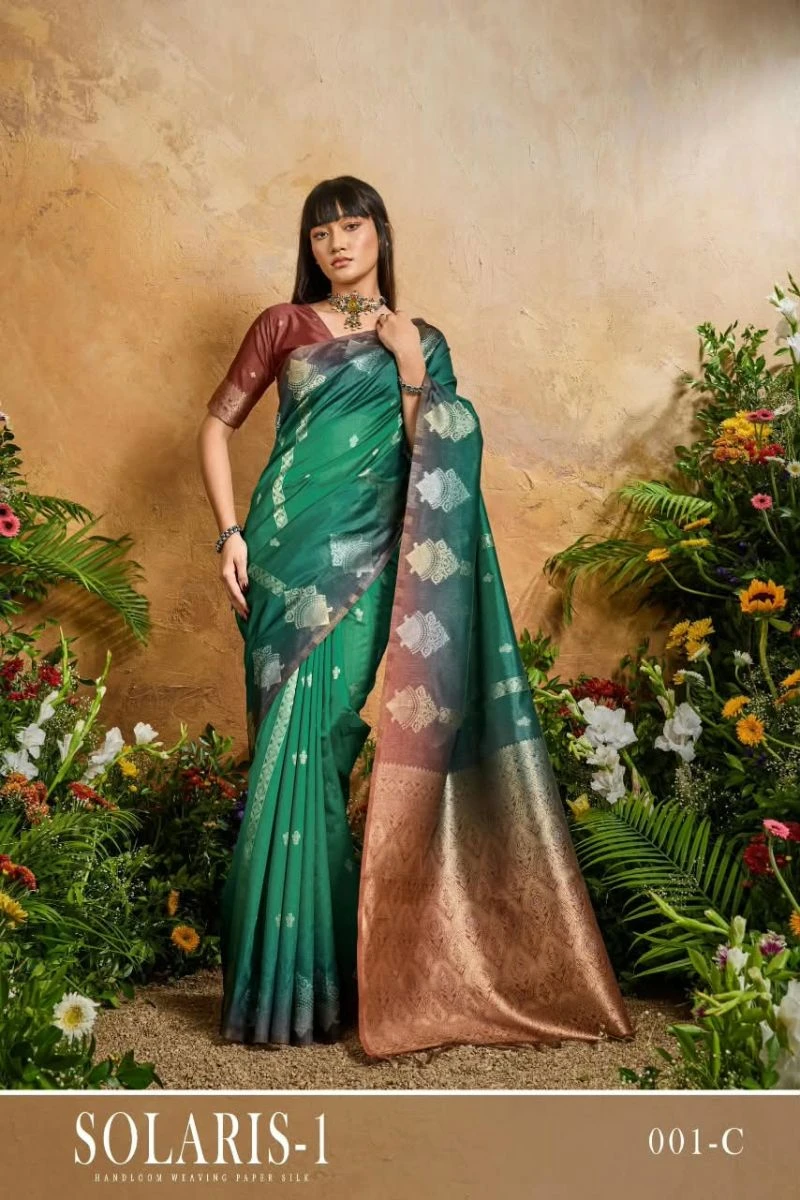 Rajtex Solaris Vol 1 Handloom Weaving Paper Silk Saree Collection 6