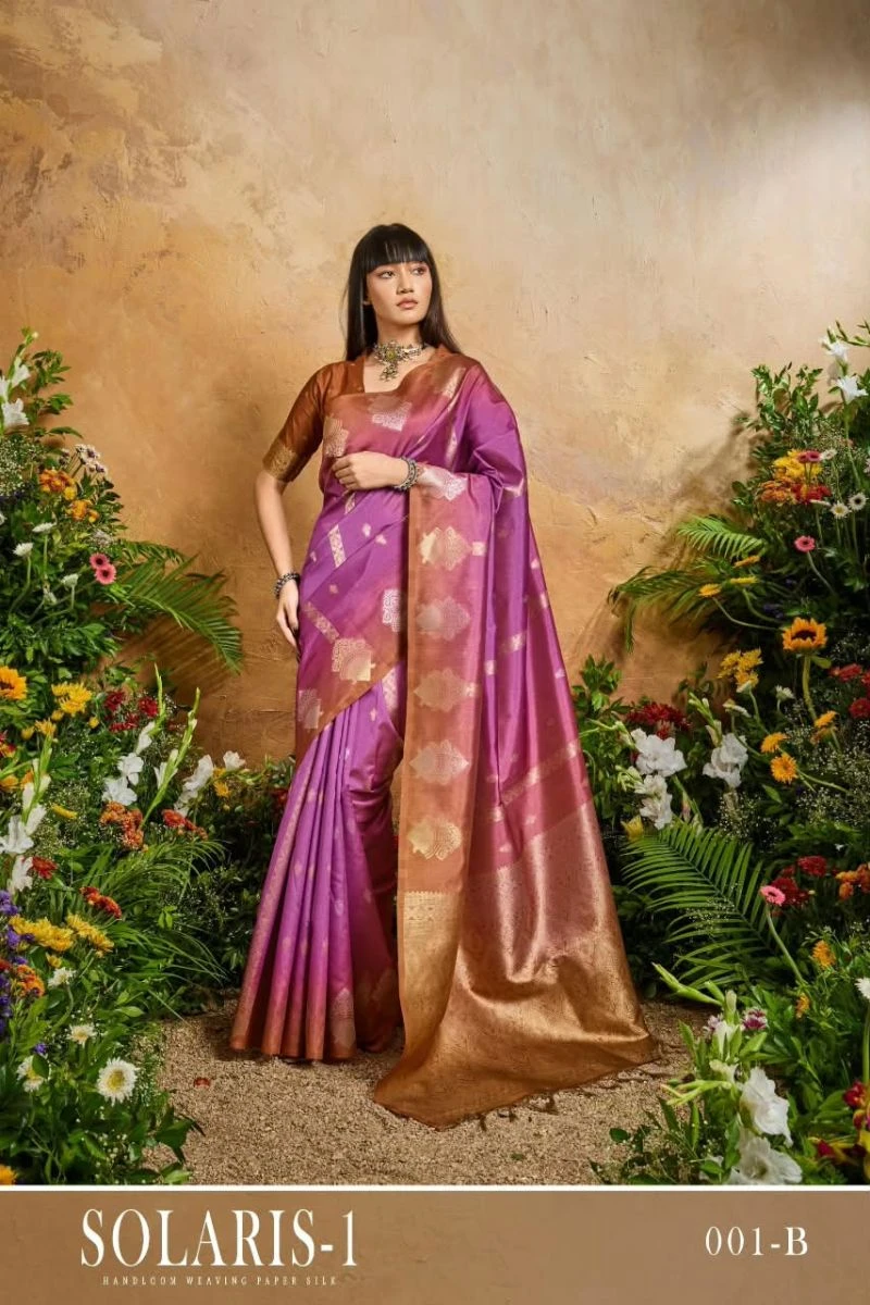 Rajtex Solaris Vol 1 Handloom Weaving Paper Silk Saree Collection 7